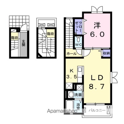 Ｓｏｌｅｉｌ　心[1LDK/53.01m2]の間取図