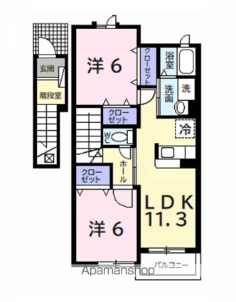 ブライド・ハウスＡ[2LDK/58.48m2]の間取図