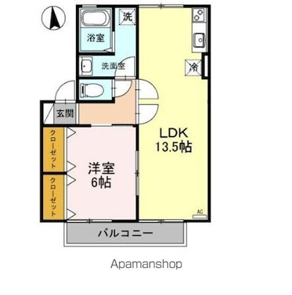 ハイグラッド　Ａ[1LDK/47.69m2]の間取図