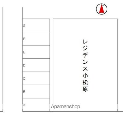 レジデンス小松原[1K/19.35m2]の配置図