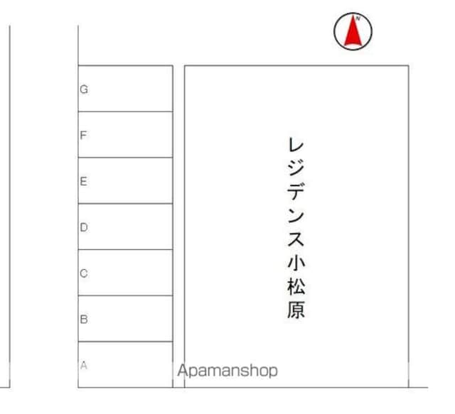 レジデンス小松原[1K/19.35m2]の配置図