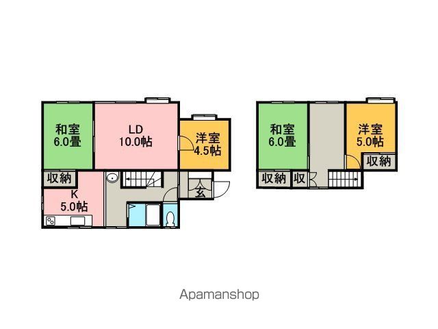 函館本線 稲穂駅 徒歩15分 2階建 築46年の間取り写真