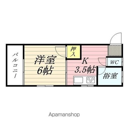 コーポ生石[1K/19.22m2]の間取図
