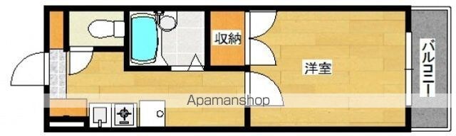 広島県広島市中区舟入幸町[1K/20.3m2]の間取図