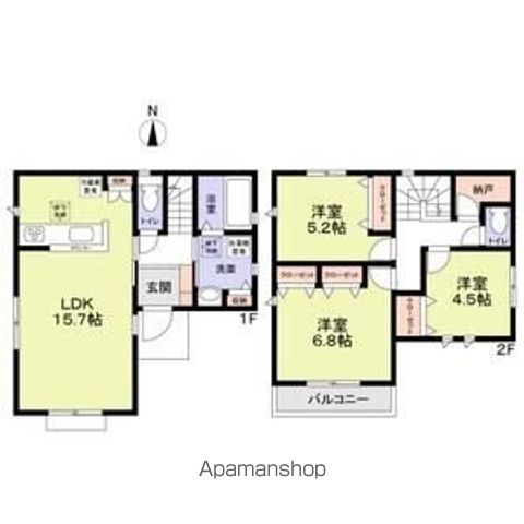 【武蔵野市境南町３丁目戸建　２号棟の間取り】