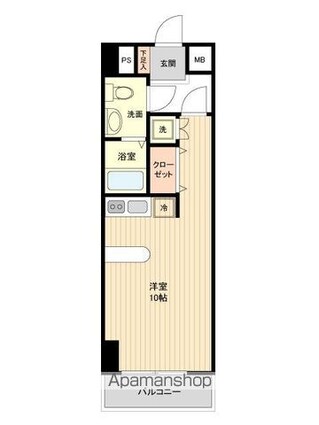 レジディア仙台本町[1R/26.4m2]の間取図
