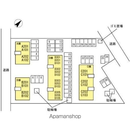 アドミレー樹太[2DK/55.44m2]の配置図