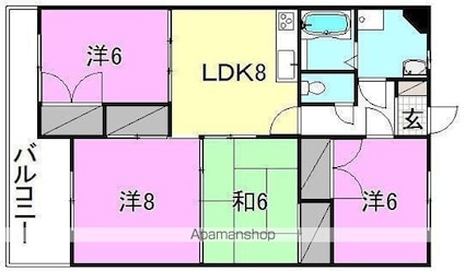 ビッグウエスト[4DK/71.54m2]の間取図