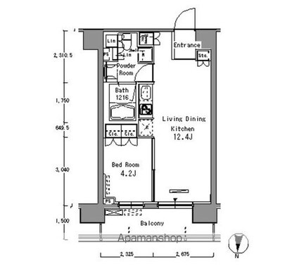 パークアクシス東陽町[1LDK/38.75m2]の間取図