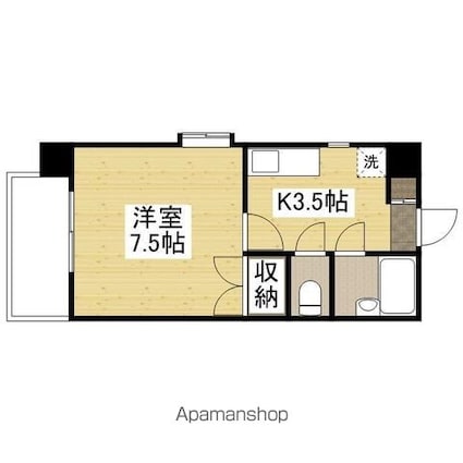 ソレイユ白島[1K/23.1m2]の間取図