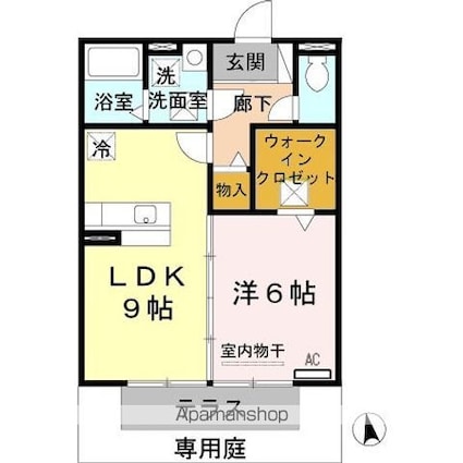 コンフォート[1LDK/40.07m2]の間取図