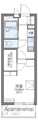 レオパレスクローバー[1K/19.87m2]の間取図