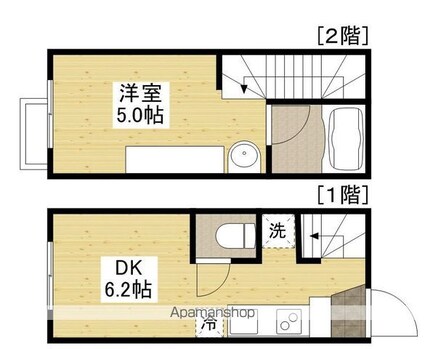８７ｇラポール本浦[1DK/25.2m2]の間取図