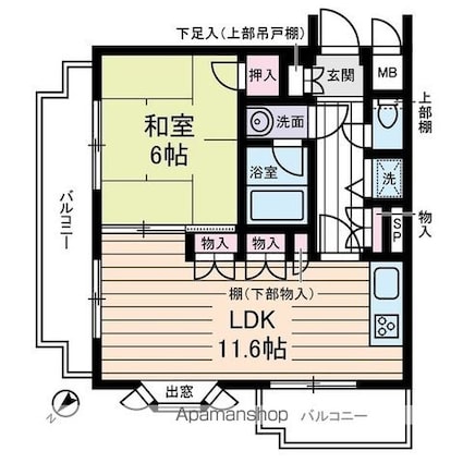 ウィンベルコーラス亀有[1LDK/41.22m2]の間取図