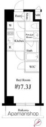 東京都新宿区新宿６丁目[1K/25.57m2]の間取図