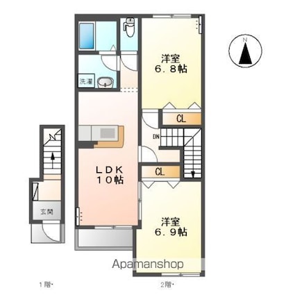 プレジールＡ[2LDK/59.95m2]の間取図