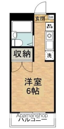 カレドセルクル[1K/18.08m2]の間取図