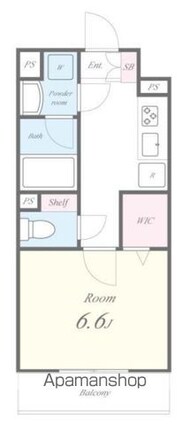 フィレール南千住[1K/27.63m2]の間取図