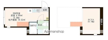 マルバ上板橋[1R/11.5m2]の間取図