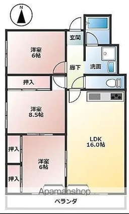 グランデＧｅＯ[3LDK/77m2]の間取図