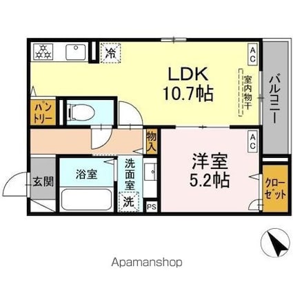 仮）Ｄーｒｏｏｍ北新宿三丁目[1LDK/41.98m2]の間取図