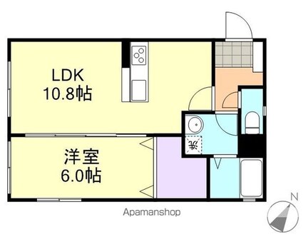 ベルソレイユ[1LDK/40.51m2]の間取図