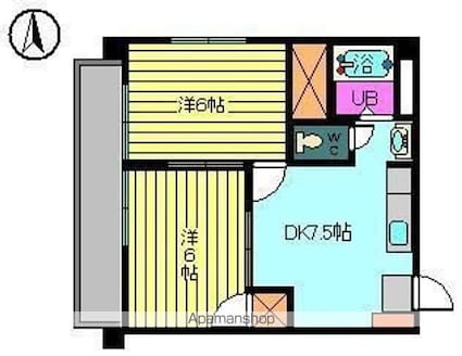 ポピーハイツ[2DK/38.88m2]の間取図