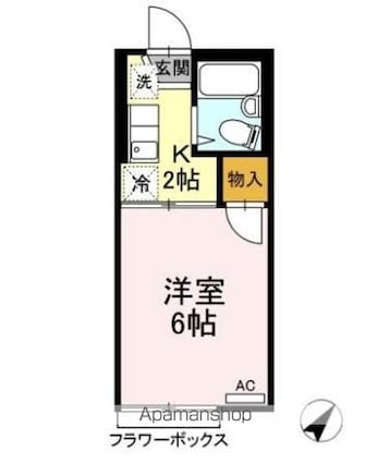 どみいるみずの[1K/17.55m2]の間取図