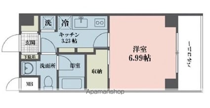 東京都小金井市本町２丁目[1K/25.79m2]の間取図