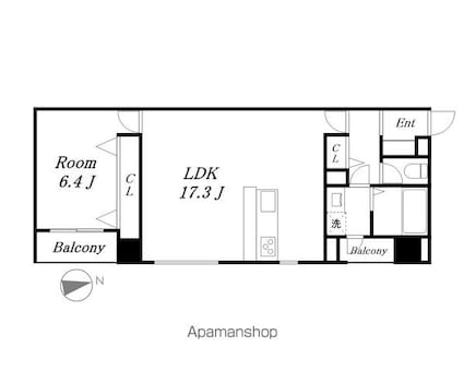 三の丸殿[1LDK/56.55m2]の間取図