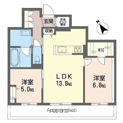 シャーメゾンｉｒｏｈａ[2LDK/62.71m2]の間取図