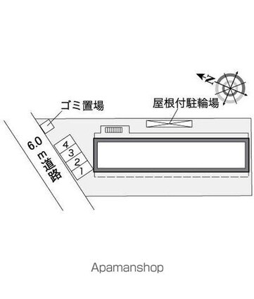 レオパレス大和田[1K/19.87m2]の配置図
