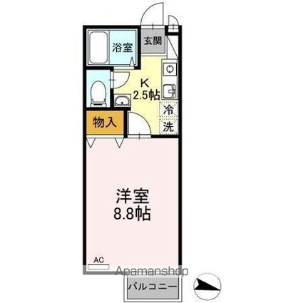 香川県高松市東ハゼ町[1K/26.28m2]の間取図