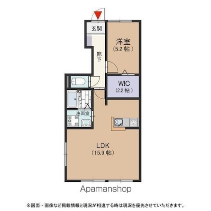 プレシャス西伏屋[1LDK/50.03m2]の間取図