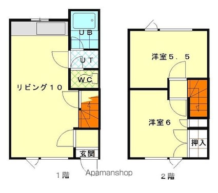 ルックスヒルズ富岡[2LDK/47.2m2]の間取図