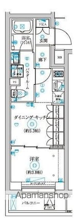 セジョリ中野富士見町[1DK/25.85m2]の間取図