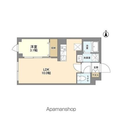 ウェルスクエア笹塚Ⅱ[1LDK/30.92m2]の間取図