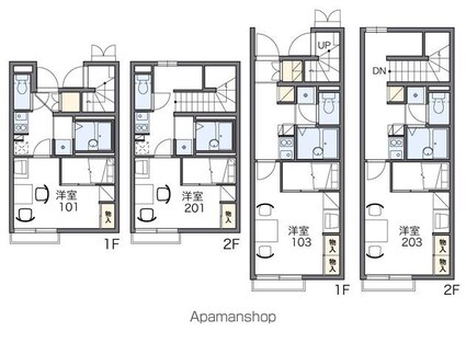 レオパレスポポラーレ[1K/21.65m2]の間取図