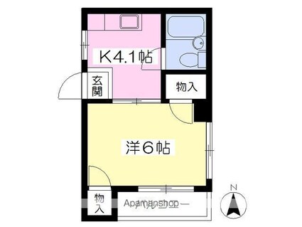 ラブレ清水町[1K/19.4m2]の間取図