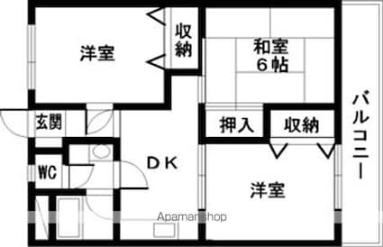 和歌山県和歌山市新中島[3DK/56.55m2]の間取図