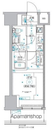 クオリタス品川南[1K/22.64m2]の間取図