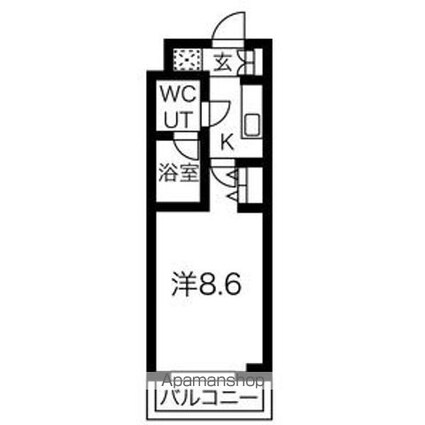 スパシエスタイル練馬春日町[1K/25.5m2]の間取図