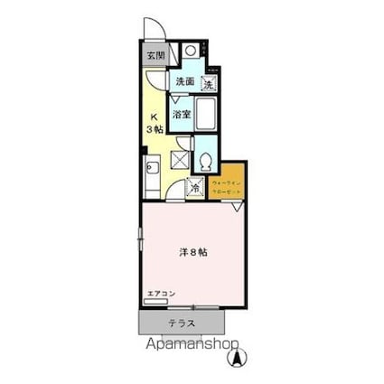 サニーハイツ[1K/29.47m2]の間取図