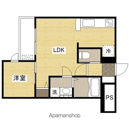 月光南観音五番館[1LDK/26.95m2]の間取図