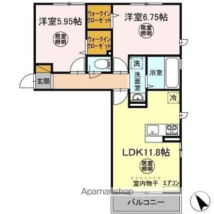 サンフラワー[2LDK/55.84m2]の間取図