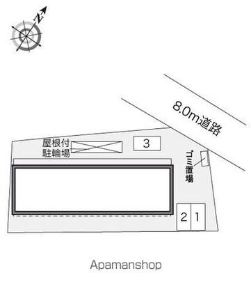 レオパレスウィング[1K/26.08m2]の配置図