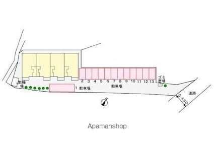香川県綾歌郡綾川町萱原[1LDK/45.33m2]の配置図