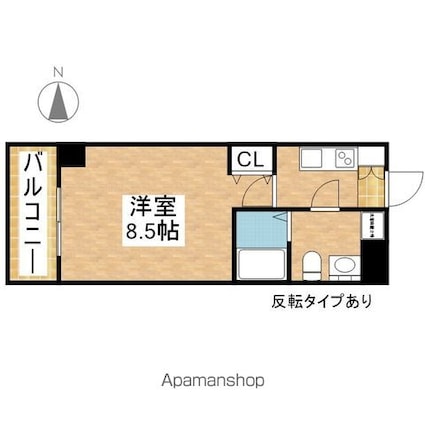 ＡＳレジデンス上前津[1K/24.56m2]の間取図