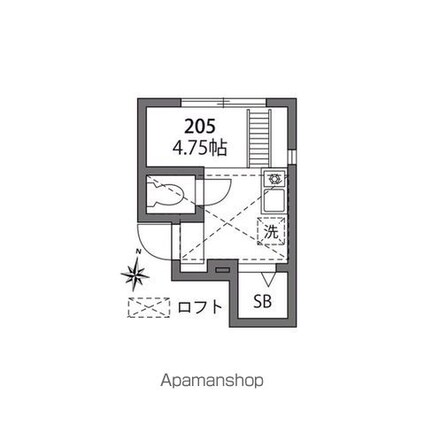 グラード氷川台[1R/10.33m2]の間取図
