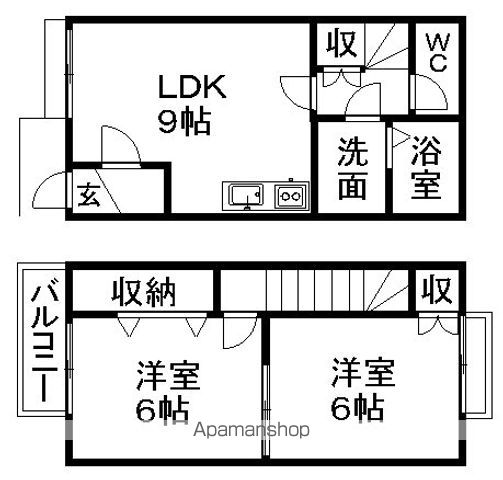 DUPLEX 三ツ井の間取り写真